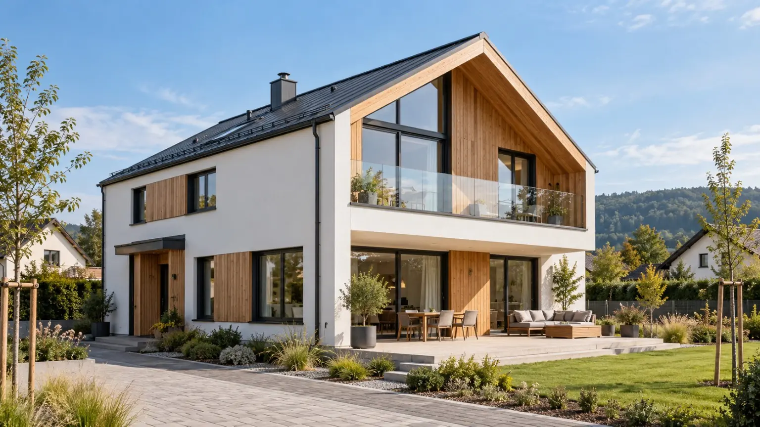 Modernes Holzrahmenhaus